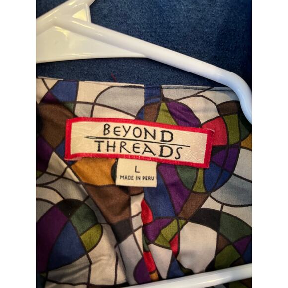 Beyond Threads Women's Size Large Blue Alpaca/Wool Blend Long Sleeve Blazer - Picture 2 of 8